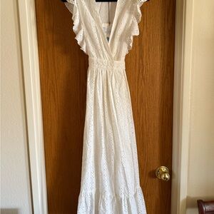 MAJORELLE White Mistwood Eyelet Dress